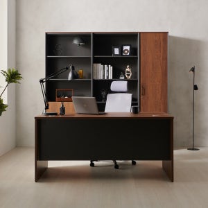 디노 재택근무 공부 책상 컴퓨터 테이블 넓은 서재 책상 1800, 월넛