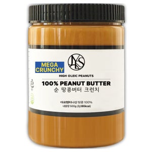 야스티 무첨가 100% 순 땅콩버터 크런치 500g 피넛버터 잼 대용량 크리미 스무스