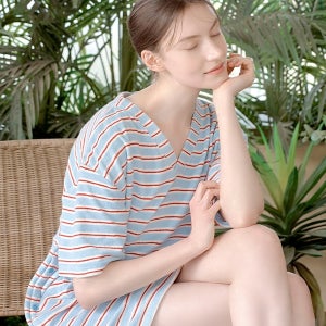 스카이 마린 테리 스냅 원피스 LWMDAOP0410-SM