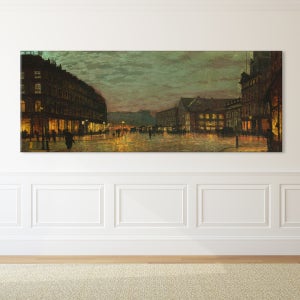 명화 인테리어 와이드형 캔버스액자 존앳킨스 야경 와이드 대형 160x60cm
