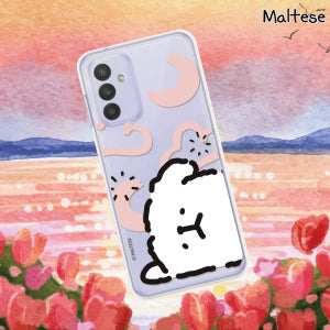 갤럭시퀀텀2 (A826) 몰티즈 케이스 투명 젤리 몰캉티즈 꾸벅몰티즈