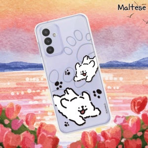 갤럭시퀀텀2 (A826) 몰티즈 케이스 투명 젤리 몰캉티즈 뽈뽈몰티즈