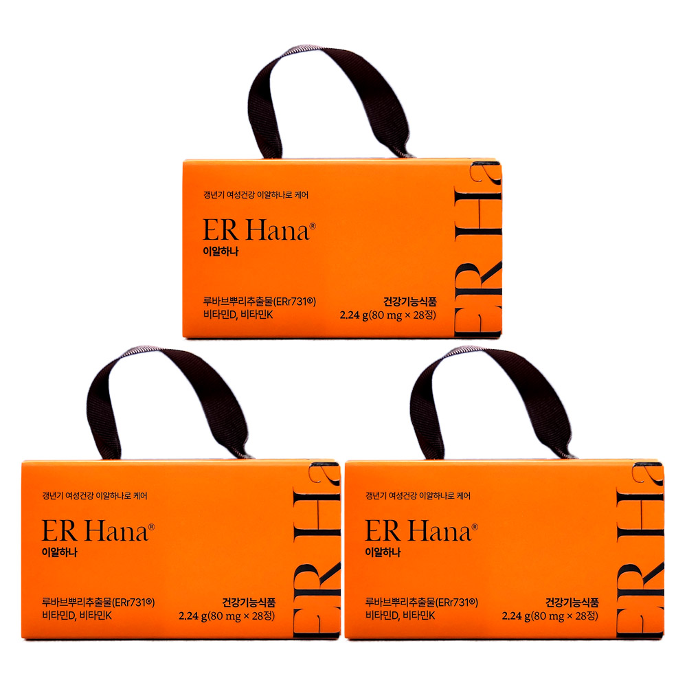 갱년기 여성 이알하나 80mg 3박스 ERr731 <b>루바브뿌리 추출물</b>