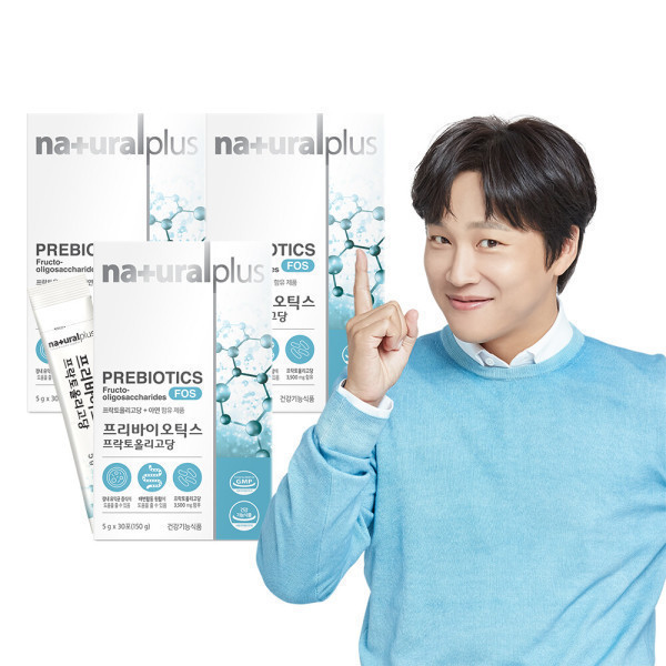 <b>변비</b>탈출 장건강 유산균 <b>내츄럴플러스</b> 프리바이오틱스 프락토올리고당 FOS 30포3박스 아연