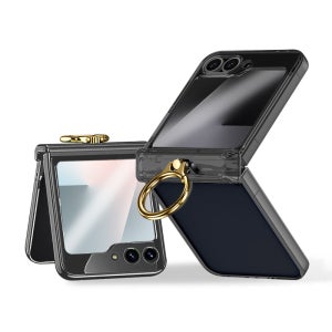 엘라딕 갤럭시 힌지보호 케이스 강화유리 풀커버 마그네틱 액정보호 핑거링 투명, 갤럭시Z 플립7 FE