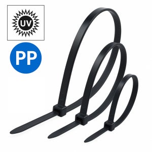 PP 옥외용 UV저항 내화학성 케이블타이 300x4.7mm 검정 100개입