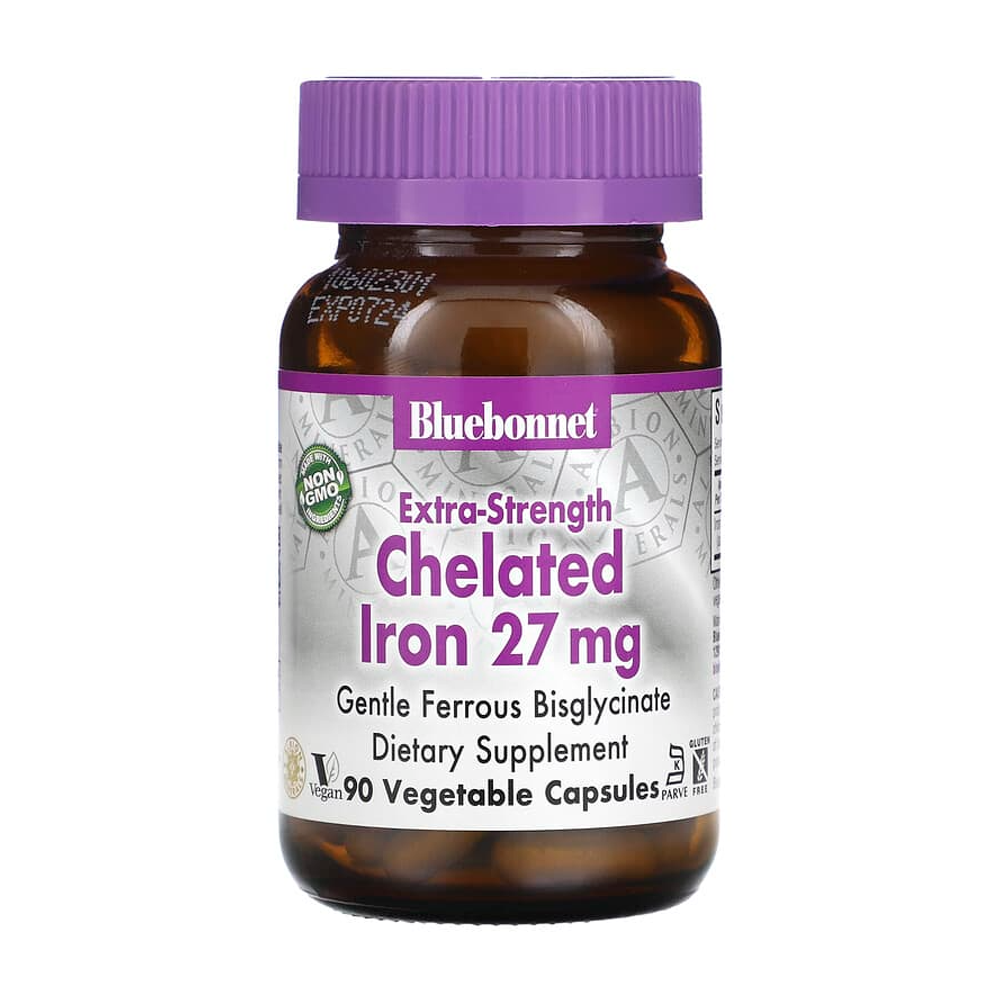 블루보넷 뉴트리션 엑스트라 스트렝스 <b>킬레이트 아이언</b> 철분 <b>27mg</b> 90 베지캡슐 Iron
