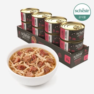 쉐지애 애프터다크 홀푸드 브로스 고양이 주식캔 닭+소고기, 80g, 12개