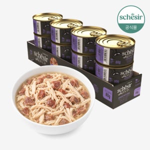 쉐지애 애프터다크 홀푸드 브로스 고양이 주식캔 닭+오리, 80g, 12개