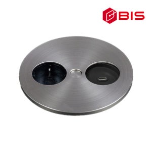 BIS 빌트인 스핀 콘센트 2구 BID-002SP 니켈 트위스트콘센트