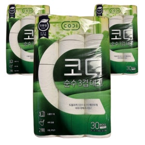 코디 순수 3겹 데코 30m 30롤 3팩