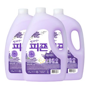 피죤 강력탈취 섬유유연제 용기 퍼플라벤더, 2.5L, 3개