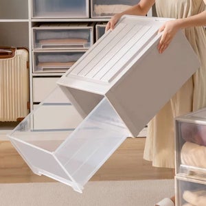 슬라이딩 투명 리빙박스 옷장 펜트리 수납함 옷 수납 서랍 정리함 플라스틱 박스 311