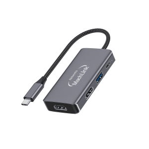 마하링크 USB-C 듀얼 HDMI 4K 변환 어댑터 PD충전 USB포트 멀티허브 ML-HUP100