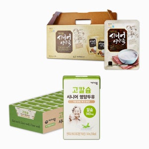 케어웰 고칼슘 시니어 영양두유 140ml 24팩 + 시니어 영양죽 40g 30포