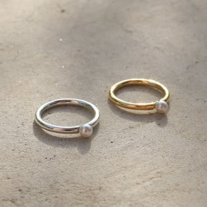 14k 골드필드 심플 진주 반지 선물 골드 실버