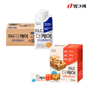 빙그레 GLC 더케어 완전균형영양식 고소한맛 200ml 18개+영양강정바 12개 환자영양식