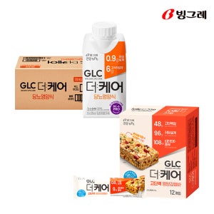 빙그레 GLC 더케어 당뇨영양식 고소한맛 200ml 18개 + 영양강정바 12개 당뇨간식