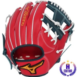 MIZUNO 미즈노 프로 A에디션2 내야글러브 25013 (레드) 우투(왼손착용) 글러브박스+주머니