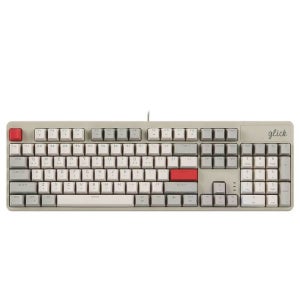 지클릭커 레트로 레드 슈퍼히어로 SPK104 저소음 풀 윤활 기계식 게이밍 키보드 RB1