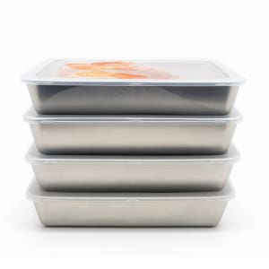 아이언수 304 스텐밧드 바트 주방 대용량 냉장고 보관 용기 4개 세트