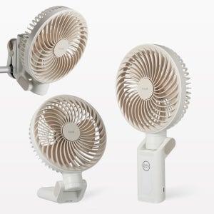 프롬비 빅팬 자동회전 무선 자석 집게형 휴대용 탁상선풍기 FG259 크림베이지