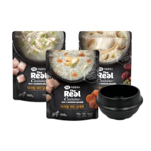 8/5 순차출고 [보양 한상] 더리얼 퀴진 복날 한상 강아지 보양식 (삼계탕 100g + 삼계죽 100g + 닭곰탕 100g) + 미니 뚝배기