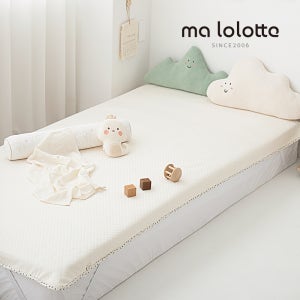마롤 아기 방수패드 건조기가능 신생아 방수요 코튼 유아 슈퍼싱글 침대 매트 아이보리플라워 SS