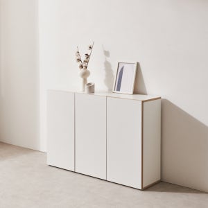 아이모던 폭좁은 틈새 거실수납장 베란다 다용도 자작에지 슬림 1200, 2단, 화이트