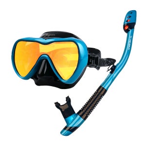 위베런 스노쿨링 마스크 재규어 스노클 세트 프리다이빙 물안경 장비 미러렌즈 자외선차단