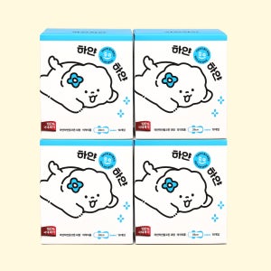 유기농순면생리대 하얀하얀 순면흡수체 안심형 대형, 10개입, 4팩