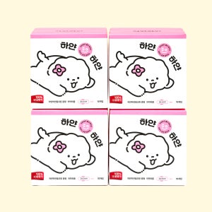 유기농순면생리대 하얀하얀 순면흡수체 기본형 중형, 10개입, 4팩