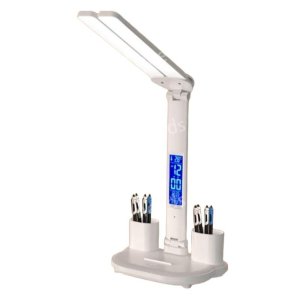 LED 책상 램프 USB 조도 조절 터치 접이식 테이블 달력 온도 시계 야간 조명 공부 독서 A.시계밝기조절펜홀더 조절스위치