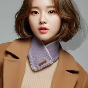 아이러브빕 니트라벤더 겨울 넥워머 3단계 사이즈 조절 V핏 남자 여성 목도리 쁘띠 머플러