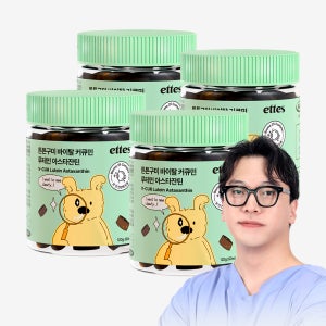 엣츠 튼튼구미 강아지 눈 간 영양제 눈물자국 눈꼽 루테인 충혈 백내장 80개입, 4개