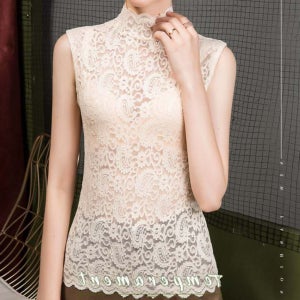 레이스레이어드나시 레이어드롱나시 여성쿨 시스루