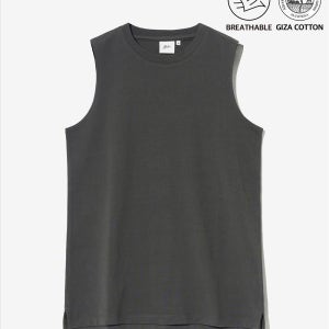 [PREMIUM COTTON] 우먼즈 기자 코튼 슬리브리스 차콜