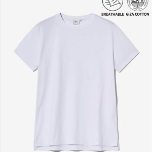 [예일] [PREMIUM COTTON] 우먼즈 기자 코튼 반팔티셔츠 화이트