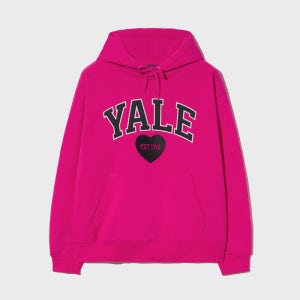 하트 투톤아치 후드_핫핑크