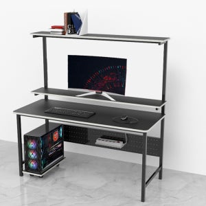 썬라이프 20 F3 2단선반 컴퓨터책상 900 1인용 2인용 게이밍 PC방 서재 사무용