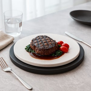 소프트스톤 파인다이닝 굽 회접시 플레이팅 그릇 1개, 화이트20cm 원형접시