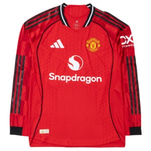 아디다스 맨유 홈 긴팔 유니폼 어센틱 저지 25/26 선수 마킹 JP3022 패치 선수지급용