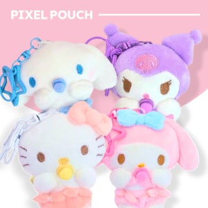 산리오 인형 키링 헬로키티 쿠로미 시나모롤 마이멜로디 8cm
