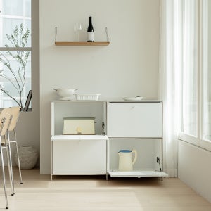 레이아웃스튜디오 레이어 미드센츄리 모듈 철제 수납장 플립도어형 1200