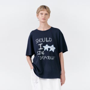 [헌치] Drawing Star Overfit T-Shirt (2color)
