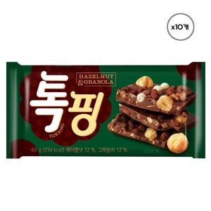 오리온 톡핑 헤이즐넛 그래놀라 43g x 10개입 (1박스)