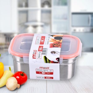 마루오 심플락 국산 스테인리스 밀폐용기 직사각형 반찬통