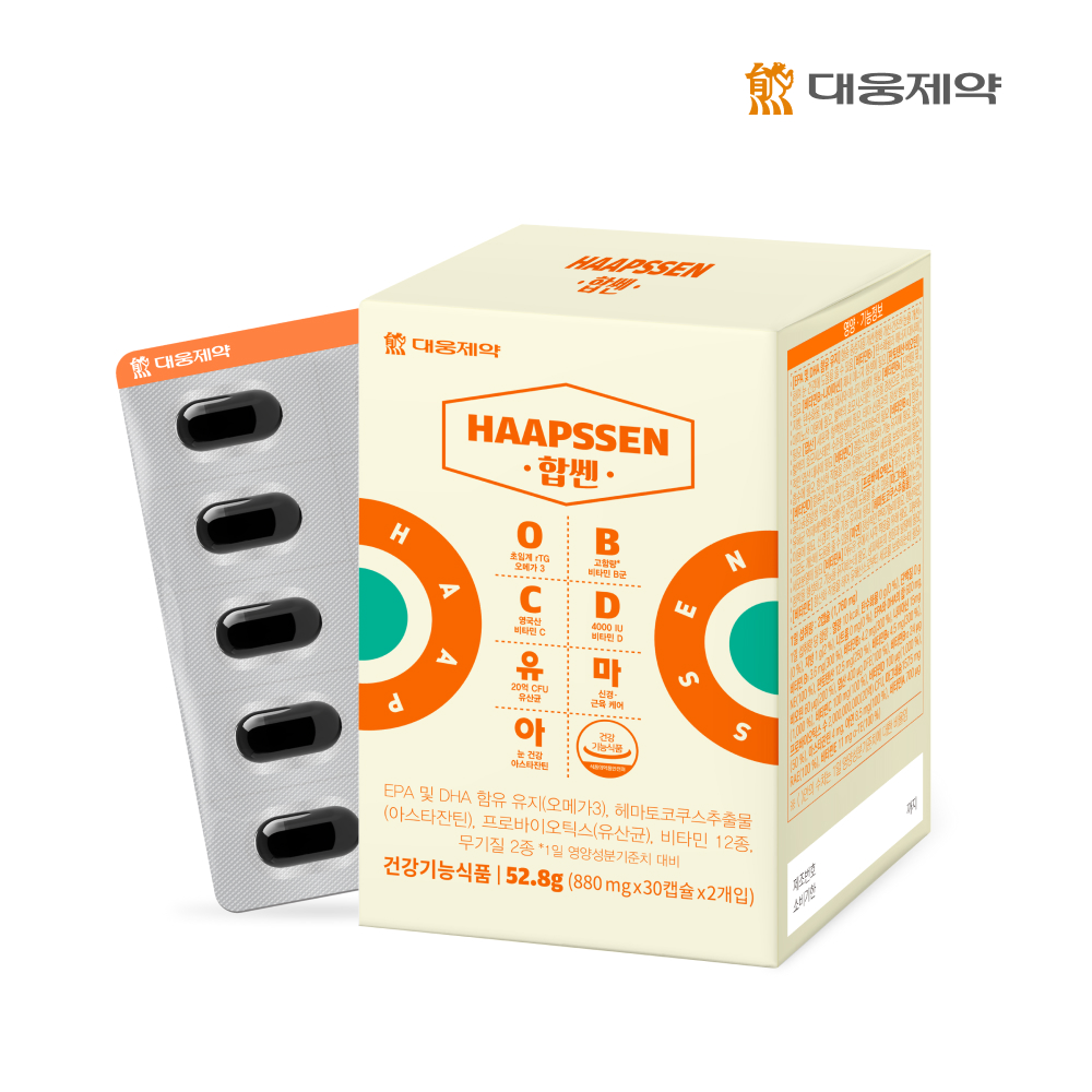 <b>대웅제약</b> 합쎈 1박스(1개월분) / 오메가3 비타민B C D 유산균 마그네슘 아스타잔틴