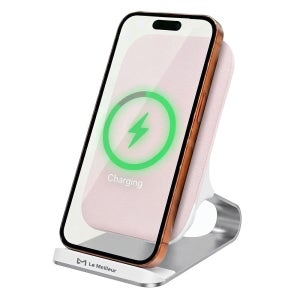 르메이어 무선 충전기 듀얼 코일 20W 초고속 스탠드 거치대 핑크