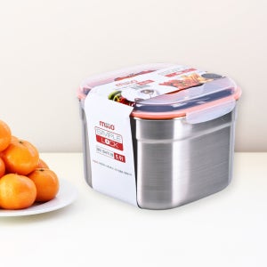 마루오 심플락 국산 스테인리스 밀폐용기 핸디형 김치통 대용량 정사각 2호 5.9L